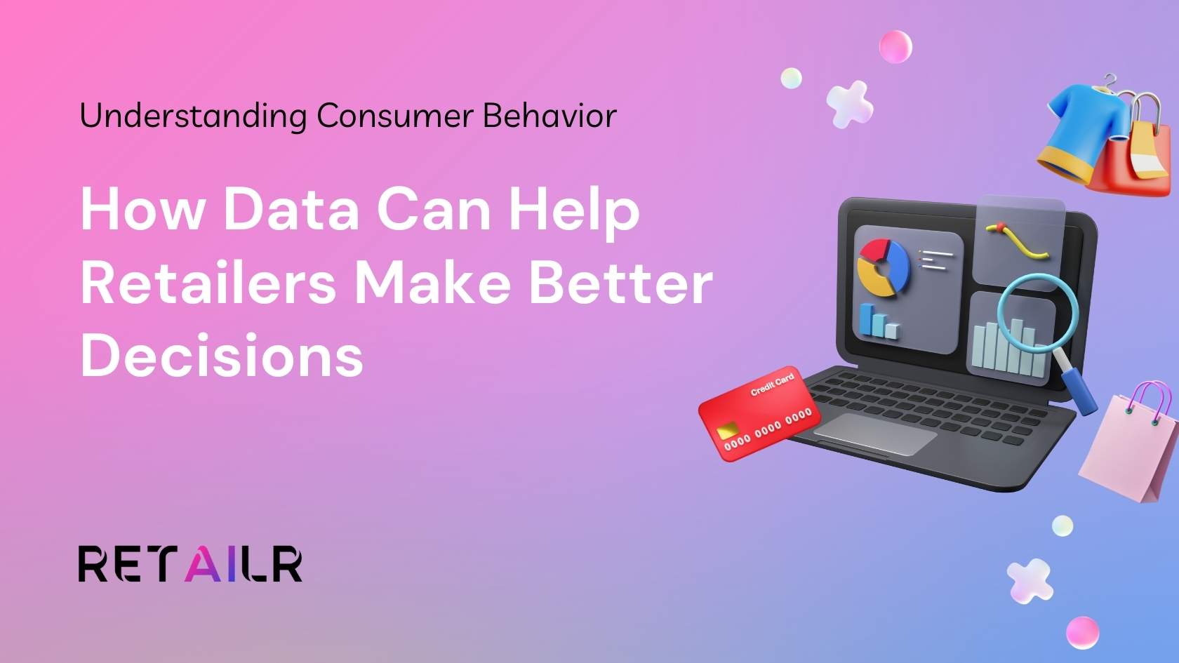 Retail store with data flow concept showing how consumer behavior influences decision-making.