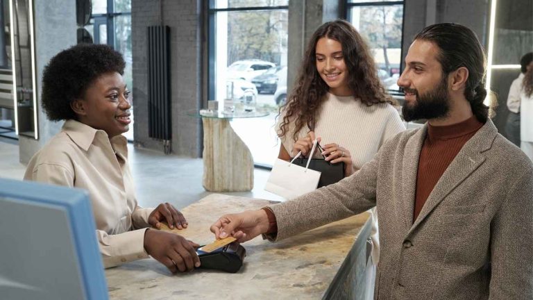 Customer journey map showing data collection points in a retail store.