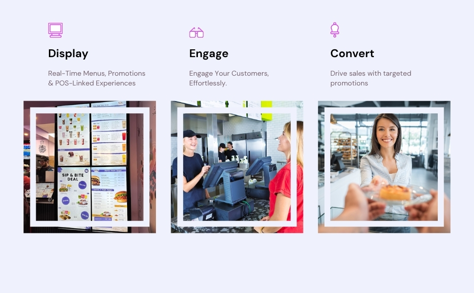 restaurant digital signage solution by retailr