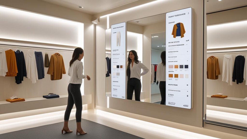 Smart mirror and RFID technology transforming retail fitting rooms.