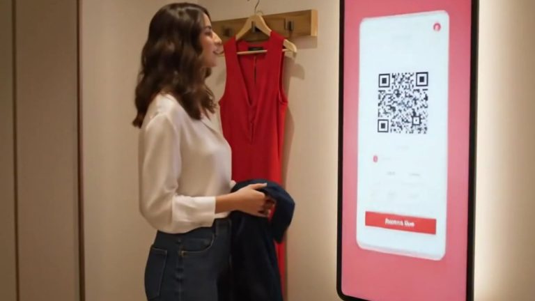 RFID Smart Mirror In fitting Rooms With Checkout QR