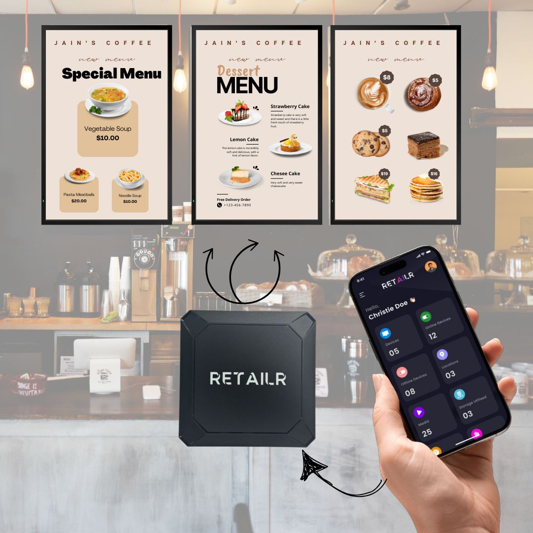 Retailr Digital Signage player for smart retail digital signage management