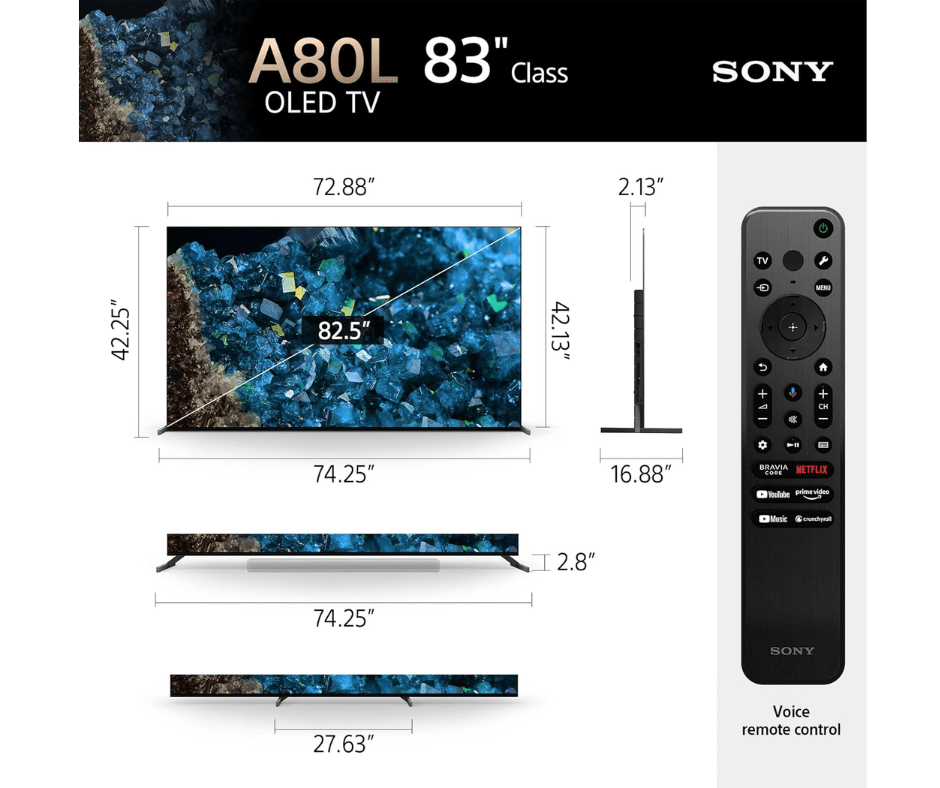 Sony 83" A80L BRAVIA XR OLED 4K Ultra HD HDR Smart Google TV - Image 4