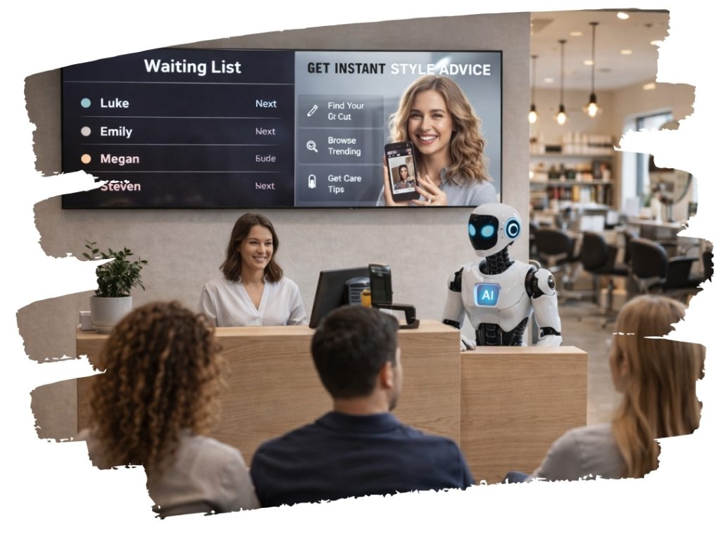 Retailr digital signage waiting room engagement solution