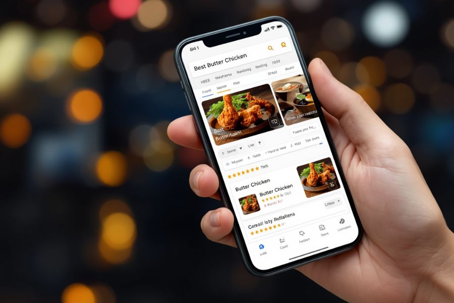How can specific dish reviews improve my restaurant's search ranking?