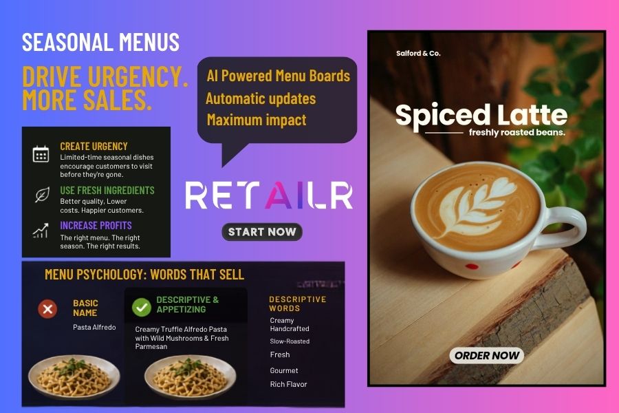 How does Retailr AI help automate my seasonal menu updates?