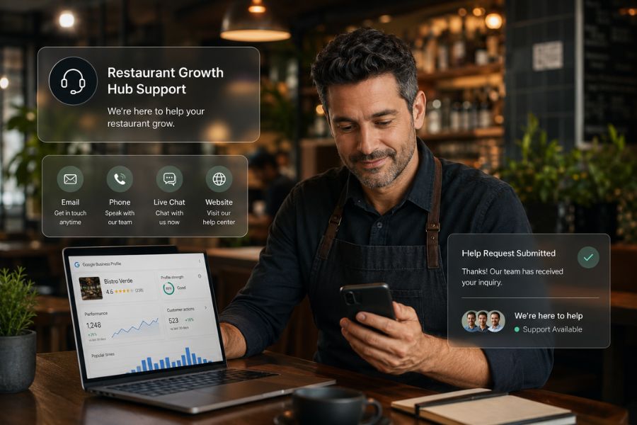 How can I contact the Restaurant Growth Hub for help?