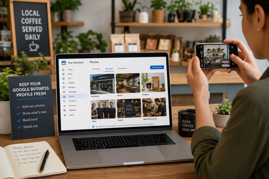How often should I update my business photos?