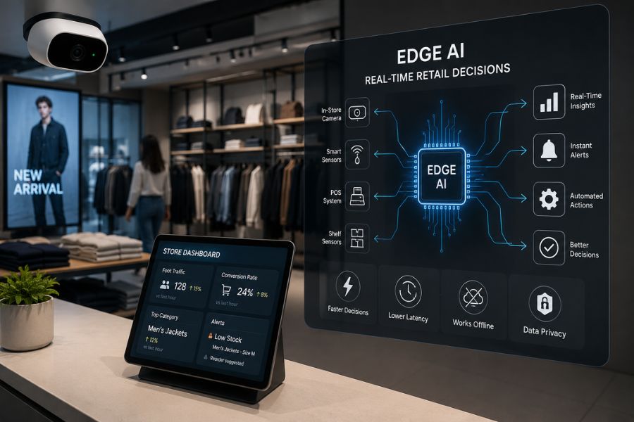 How does Edge AI enable real-time retail decisions?