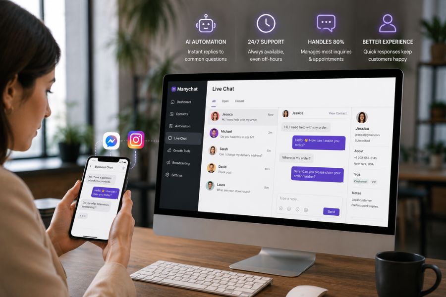 How can ManyChat help with customer support