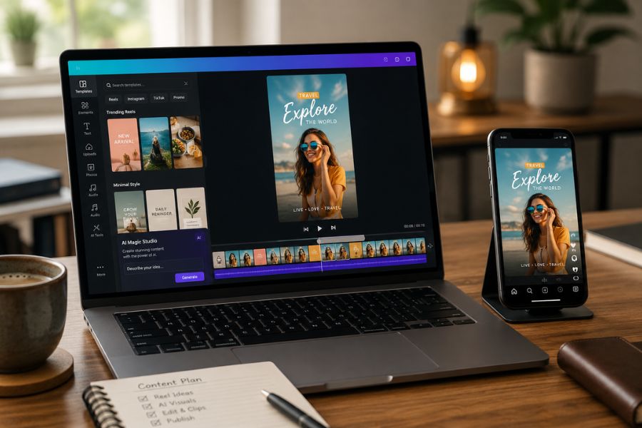 How can I use Canva AI for social media reels?