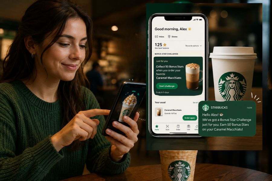 How does Starbucks use customer data for personalization
